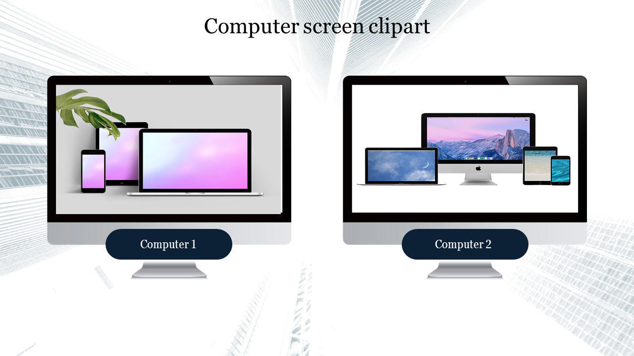 Computer Screen Clipart PPT Template For Presentation
